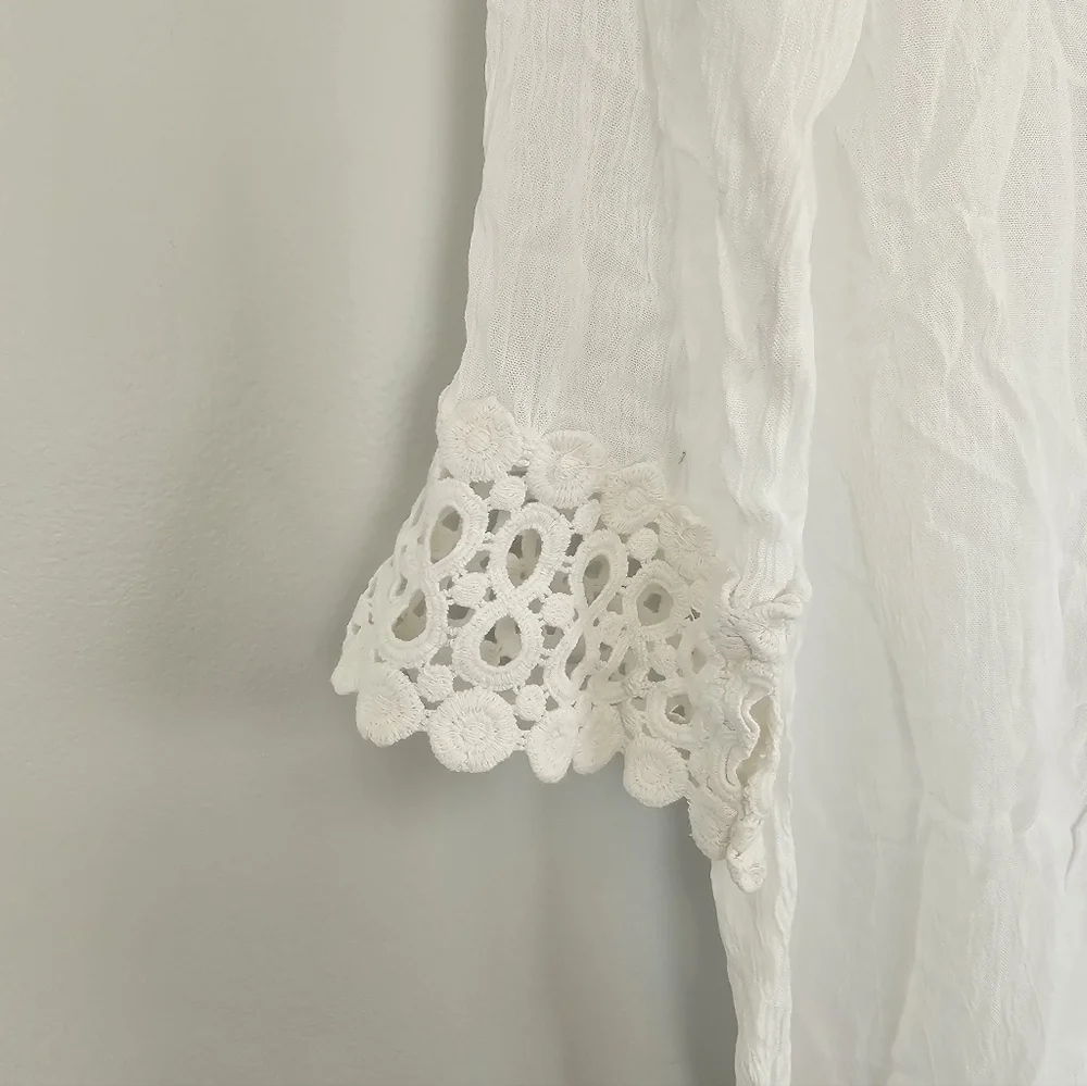 White  Crochet Trim Cover Up | SZ 1x